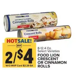 Food Lion FOOD LION CRESCENT OR CINNAMON ROLLS offer