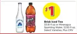 Food 4 Less Brisk Iced Tea or Mineragua Sparkling Water offer