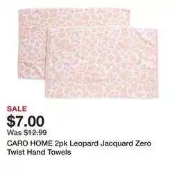 Marshalls CARO HOME 2pk Leopard Jacquard Zero Twist Hand Towels offer