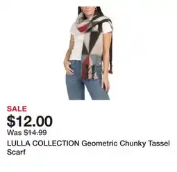Marshalls LULLA COLLECTION Geometric Chunky Tassel Scarf offer