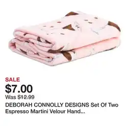Marshalls DEBORAH CONNOLLY DESIGNS Set Of Two Espresso Martini Velour Hand Towels offer