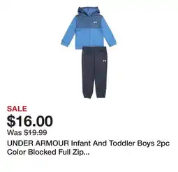 Marshalls UNDER ARMOUR Infant And Toddler Boys 2pc Color Blocked Full Zip Hoodie Set offer