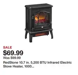 Tractor Supply Company RedStone 10.7 in. 5,200 BTU Infrared Electric Stove Heater, 1000 sq. ft offer