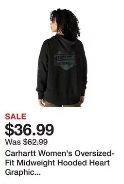Tractor Supply Company Carhartt Women's Oversized-Fit Midweight Hooded Heart Graphic Sweatshirt offer