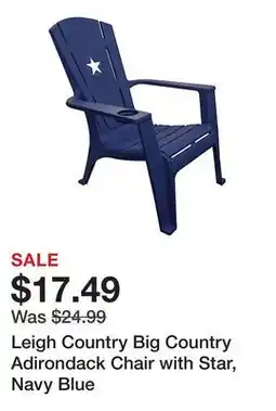 Tractor Supply Company Leigh Country Big Country Adirondack Chair with Star, Navy Blue offer