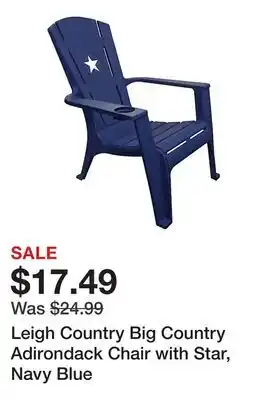 Tractor Supply Company Leigh Country Big Country Adirondack Chair with Star, Navy Blue offer