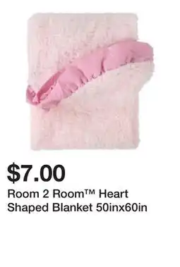 Five Below Room 2 Room Heart Shaped Blanket 50inx60in offer