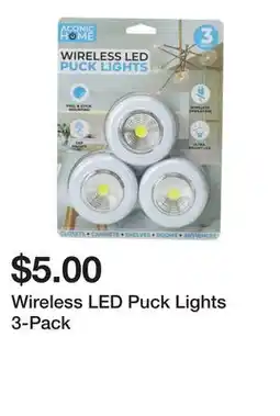 Five Below Wireless LED Puck Lights 3-Pack offer