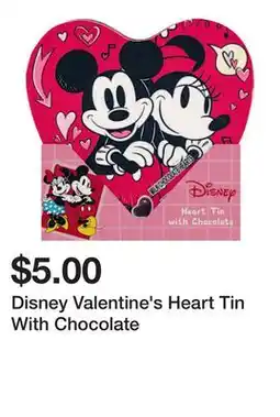 Five Below Disney Valentine's Heart Tin With Chocolate offer