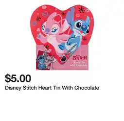 Five Below Disney Stitch Heart Tin With Chocolate offer