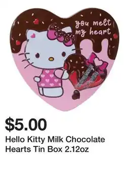 Five Below Hello Kitty Milk Chocolate Hearts Tin Box 2.12oz offer