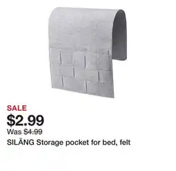 Ikea SILÄNG Storage pocket for bed, felt offer