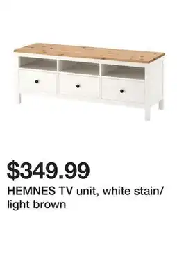 Ikea HEMNES TV unit, white stain/light brown offer