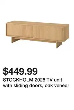 Ikea STOCKHOLM 2025 TV unit with sliding doors, oak veneer offer