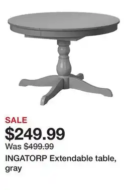Ikea INGATORP Extendable table, gray offer
