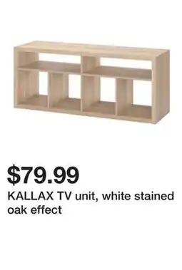 Ikea KALLAX TV unit, white stained oak effect offer
