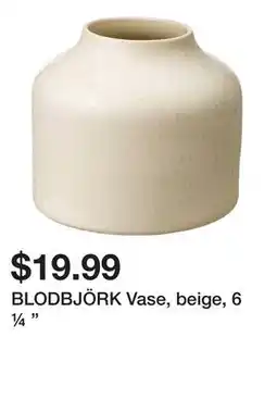 Ikea BLODBJÖRK Vase, beige, 6 ¼ offer