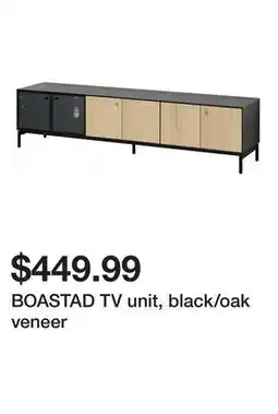 Ikea BOASTAD TV unit, black/oak veneer offer