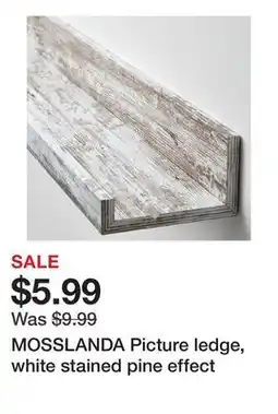 Ikea MOSSLANDA Picture ledge, white stained pine effect offer