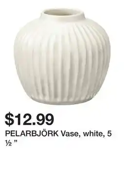 Ikea PELARBJÖRK Vase, white, 5 ½ offer