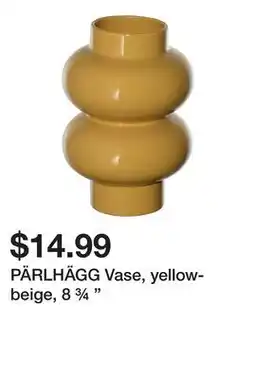 Ikea PÄRLHÄGG Vase, yellow-beige, 8 ¾ offer