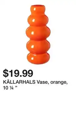 Ikea KÄLLARHALS Vase, orange, 10 ¼ offer