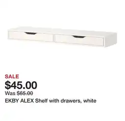 Ikea EKBY ALEX Shelf with drawers, white offer