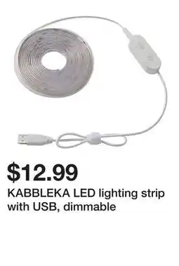 Ikea KABBLEKA LED lighting strip with USB, dimmable offer