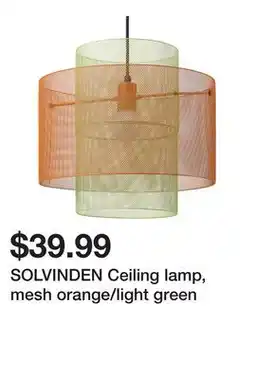 Ikea SOLVINDEN Ceiling lamp, mesh orange/light green offer