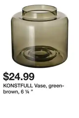 Ikea KONSTFULL Vase, green-brown, 6 ¼ offer