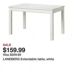 Ikea LANEBERG Extendable table, white offer