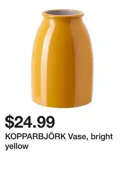 Ikea KOPPARBJÖRK Vase, bright yellow offer