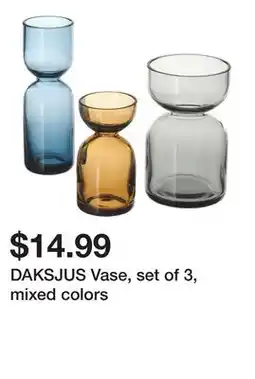 Ikea DAKSJUS Vase, set of 3, mixed colors offer
