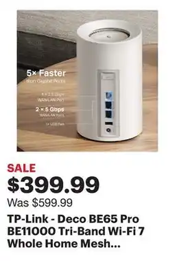 Best Buy TP-Link - Deco BE65 Pro BE11000 Tri-Band Wi-Fi 7 Whole Home Mesh Router System (3-pack) - White offer