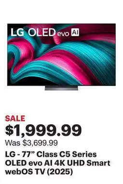 Best Buy LG - 77 Class C5 Series OLED evo AI 4K UHD Smart webOS TV (2025) offer