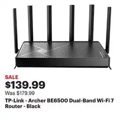 Best Buy TP-Link - Archer BE6500 Dual-Band Wi-Fi 7 Router - Black offer