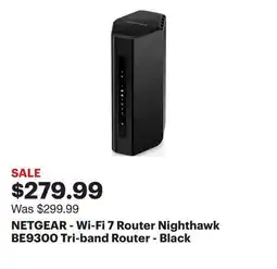 Best Buy NETGEAR - Wi-Fi 7 Router Nighthawk BE9300 Tri-band Router - Black offer