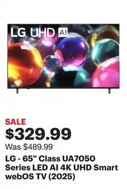 Best Buy LG - 65 Class UA7050 Series LED AI 4K UHD Smart webOS TV (2025) offer