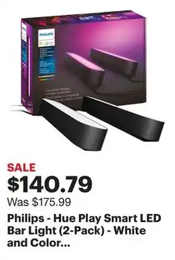 Best Buy Philips - Hue Play Smart LED Bar Light (2-Pack) - White and Color Ambiance offer