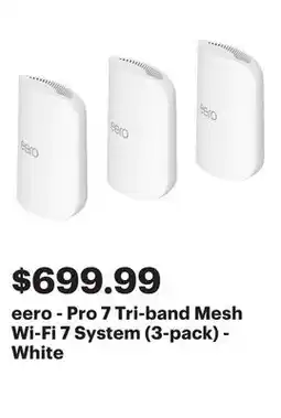 Best Buy eero - Pro 7 Tri-band Mesh Wi-Fi 7 System (3-pack) - White offer