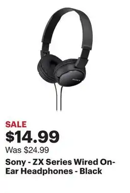 Best Buy Sony - ZX Series Wired On-Ear Headphones - Black offer
