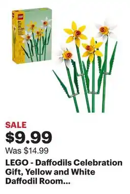 Best Buy LEGO - Daffodils Celebration Gift, Yellow and White Daffodil Room Decor 40747 offer