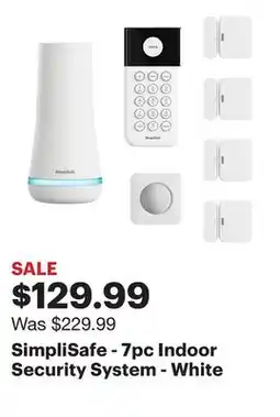 Best Buy SimpliSafe - 7pc Indoor Security System - White offer