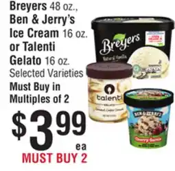 Smart & Final Breyers, Ben & Jerry's Ice Cream or Talenti Gelato offer