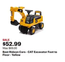 Best Buy Best Rideon Cars - CAT Excavator Foot to Floor - Yellow offer