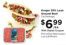 Kroger Kroger 93% Lean Ground Beef offer