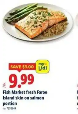 Lidl Fish Market fresh Faroe Island skin on salmon portion offer