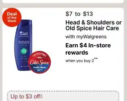Walgreens Head & Shoulders or Old Spice Hair Care offer