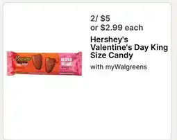 Walgreens Hershey's Valentine's Day King Size Candy offer