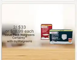 Walgreens Value Pack Walgreens Certainty offer